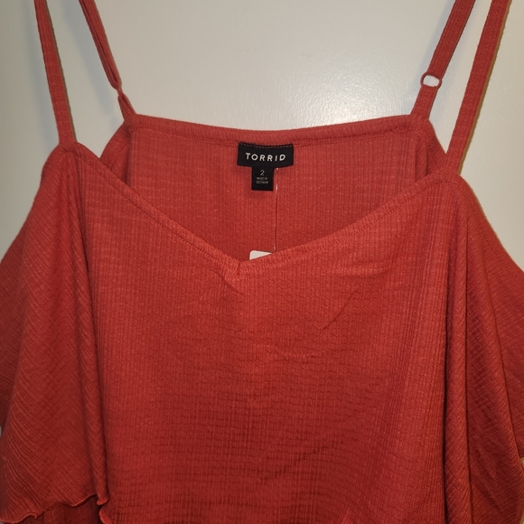 Torrid Women's Orange Layered Blouse - Picture 3 of 7